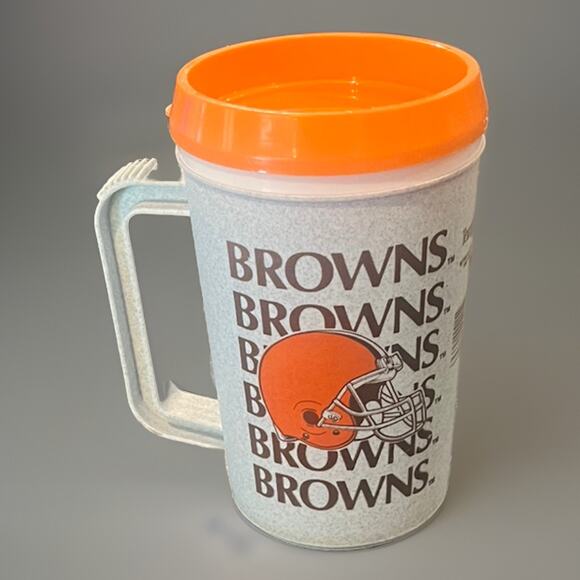 VTG Cleveland Browns Insulated Beer Mug Cup Super Thermo Thermos NFL Football - Picture 2 of 6